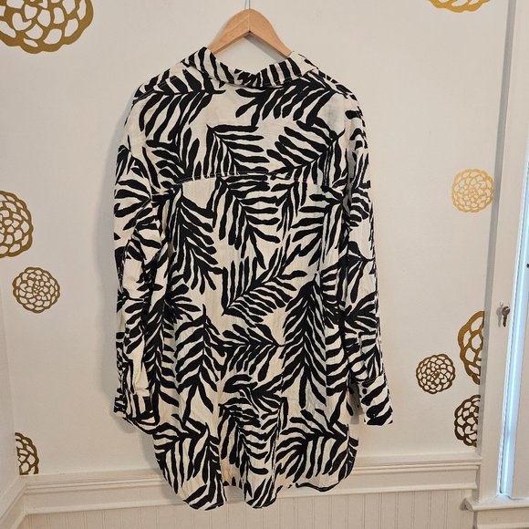 H&M Black and White Leaf Pattern Tunic - Picture 5 of 10